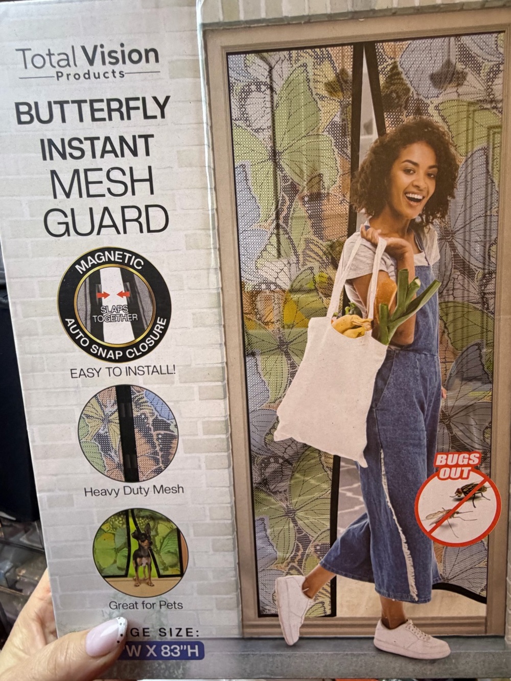 Total Vision Butterfly Mesh Door Guard - Black & Green